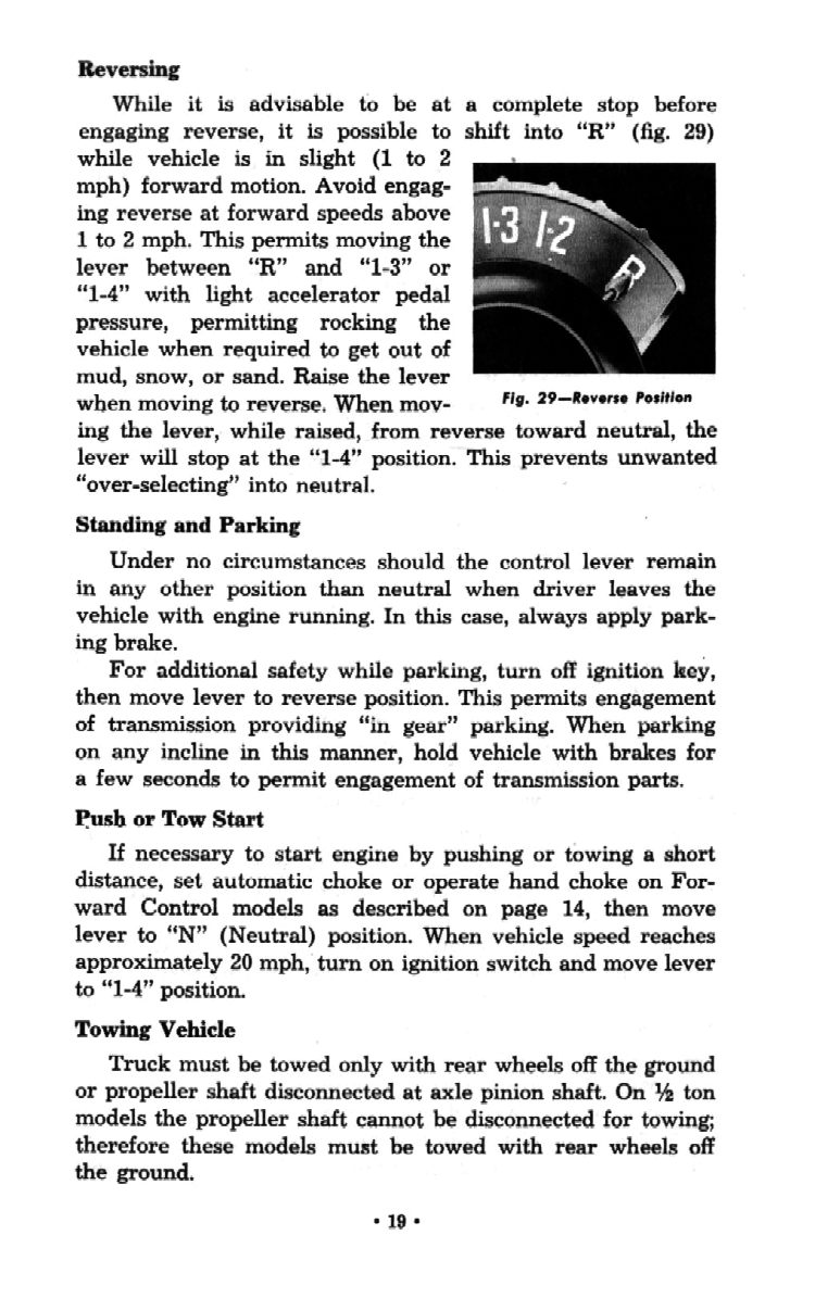 1954 Chevrolet Trucks Operators Manual Page 9